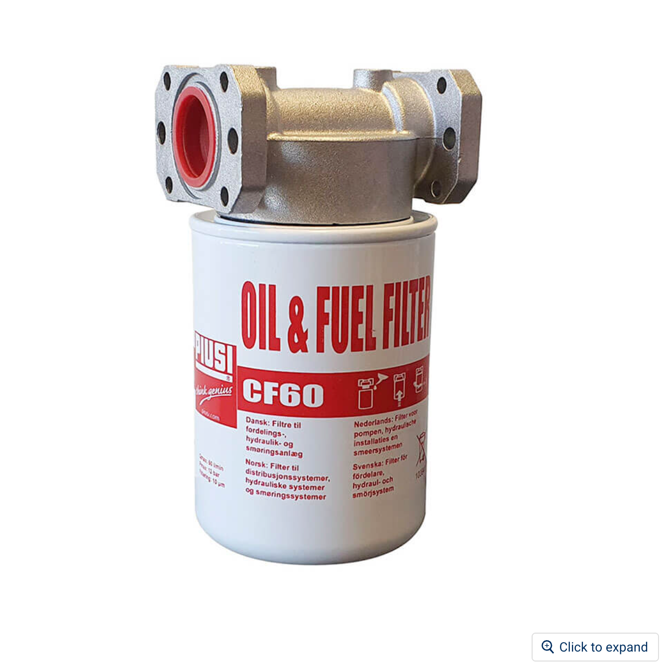 PIUSI Oil and Fuel Filter - 60lpm, 10µm, Particulate