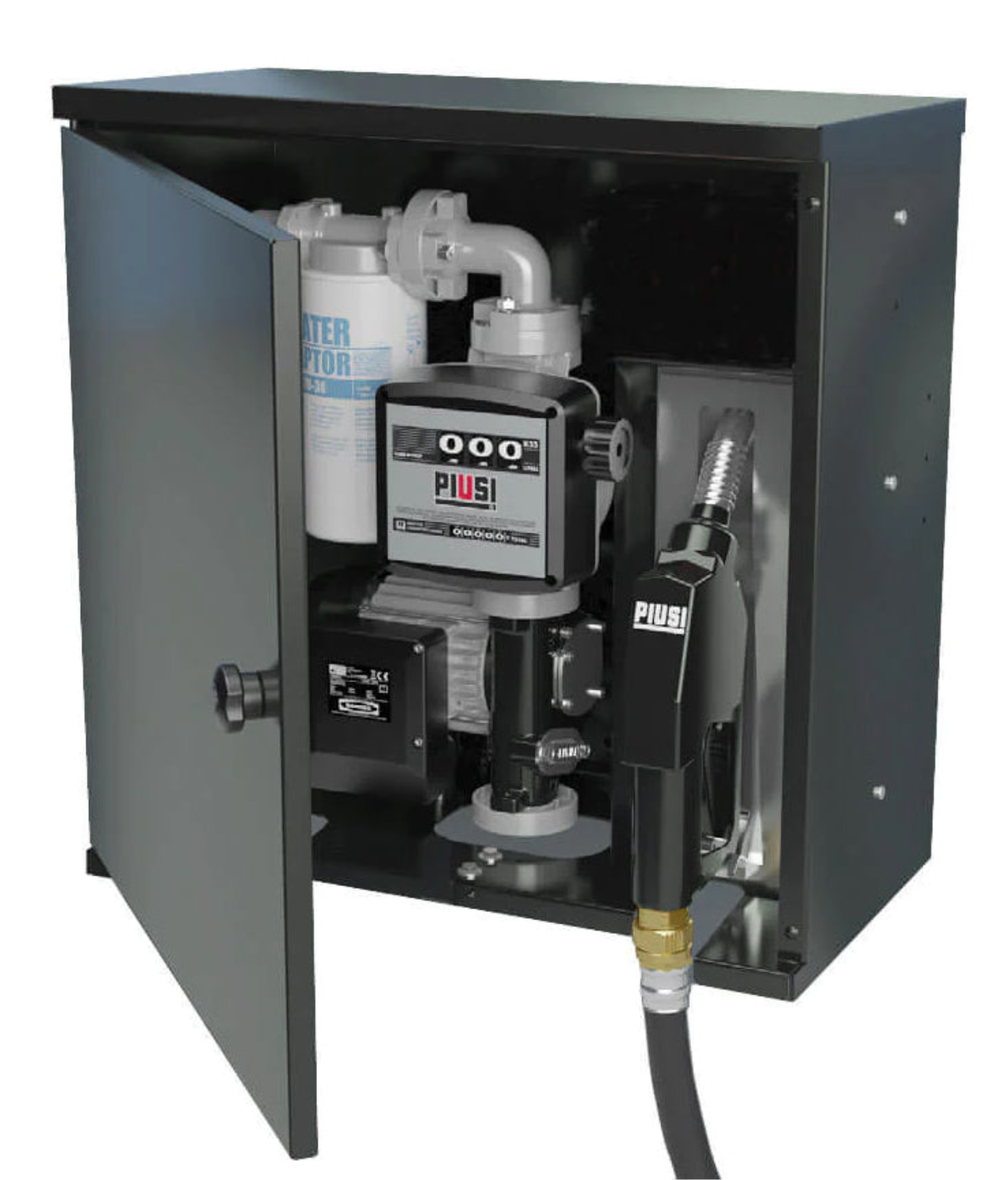 PIUSI 240V AC Pump with ST Box combo - Lockable Cabinet, option to high and low flow
