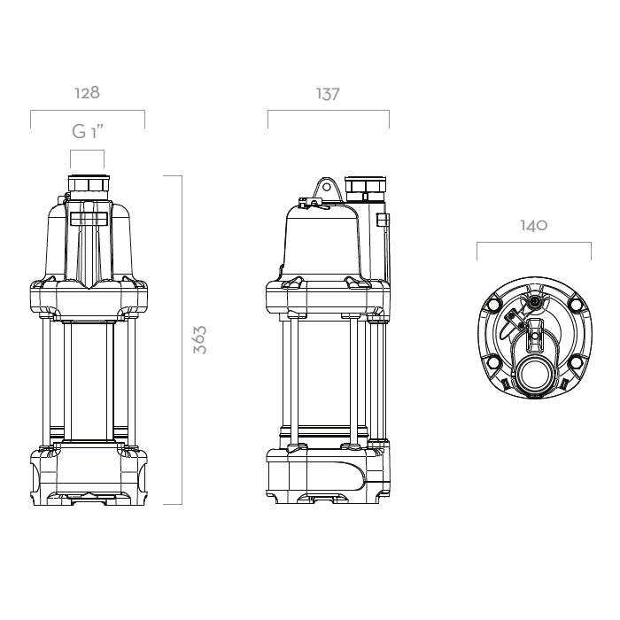 PIUSI SQUALO35 SUBMERSIBLE ADBLUE PUMP DIMENSIONS